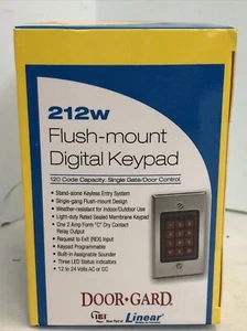Linear Flush-Mount Digital Keypad 120 Code Cap. Single Gate/Door Control - 212W - Picture 1 of 2