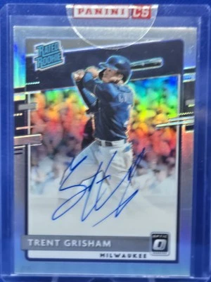 2020 Donruss Optic Rated Rookie Silver Holo Prizm Auto Trent Grisham RC #RRS-TG - Image 1 of 2