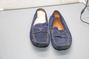 Scarpe da guida mocassini Prada uomo 11 US blu navy scamosciati - usati - Foto 1 di 6