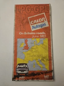 Vintage Calor Autogas LPG-GPL Map – June 1983 – UK LPG Fuel Station Network - Imagen 1 de 4