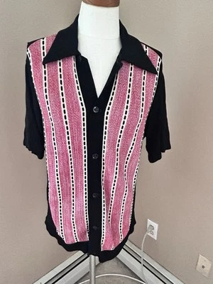 Vintage MAR VISTA 50s 60s California Black Collard Shirt MEDIUM - Image 1 of 4