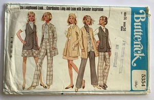 Butterick 5354 Schnittmuster UNCUT 70er gefütterte Jacke, Weste, Rock, Hose - 14 - Bild 1 von 3