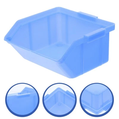6pcs Plastic Storage Bins Nesting Shelf Cases Storage Boxes Home Supplies - Image 1 of 4