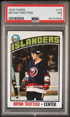 Bryan Trottier 1976 Topps #115 Rookie Card PSA 7 New York Islanders HOF Legend - Image 1 of 2