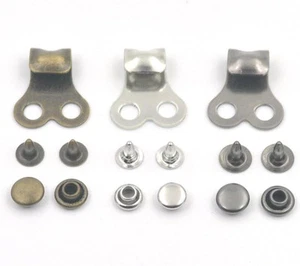 20 Sets Boot Hooks Lace with Rivet Buckle for Repair Shoes Bronze - Picture 1 of 5