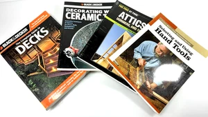 Black  Decker & Other Home DIY Book Lot of 4 Decks, Ceramic Tile, Attics & Tools - Bild 1 von 15