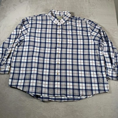 Cabela's Shirt Mens 5XL Blue White Red Plaid Flannel Button Down Cotton Outdoor - Image 1 of 4