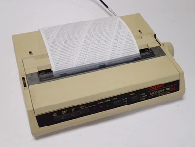 OKI OKIDATA MICROLINE 184 TURBO 9 PIN PRINTER GE5256KUH  120Vac 60Hz SELF TESTED - Image 1 of 4