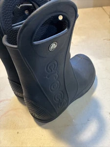 Crocs Children Toddler Rain Boots Navy Blue Size 11 Waterproof - Picture 1 of 5