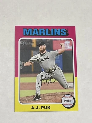 2024 Topps Heritage Mini Baseball #271 - A.J. Puk - Miami Marlins - Image 1 of 2