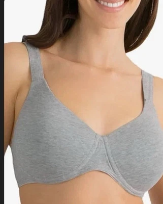 Fruit of the Loom女式防重力无钢圈文胸灰色34D — 第 1/4 张图片