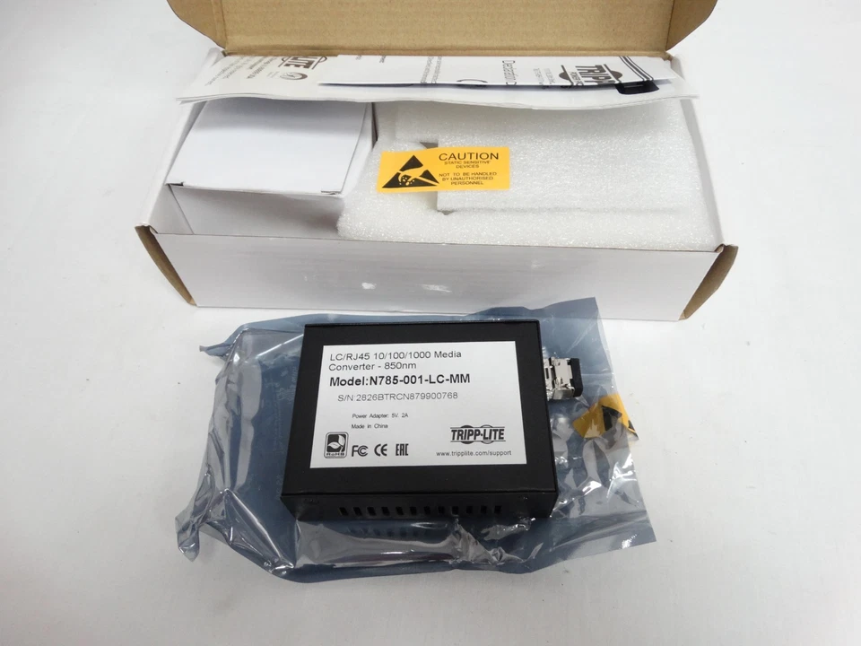 Tripp Lite N785-001-LC-MM RJ45 10/100/1000 850nm 550m Media Converter Open Box - Image 1 of 4