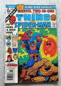 Marvel Two-In-One Annual #2 (1977) Spider-Man; Thing; Thanos; Avengers; VG- - Foto 1 di 3