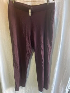 J.Jill Pull On Hose Gr. XL Petite Baumwollmischung Pflaume flache Vorderseite neu mit Etikett! - Bild 1 von 4