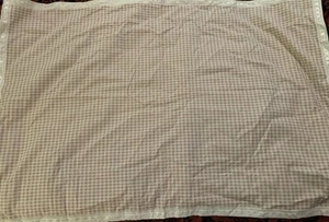 Handmade Peach And White Checked Tablecloth - Picture 1 of 3