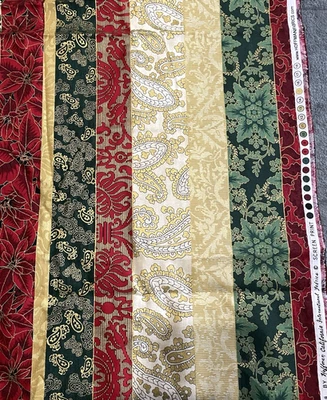 Tela de algodón Hoffman pera saludos multicolor a rayas 2,22 yardas x 44 Foto 1 de 4