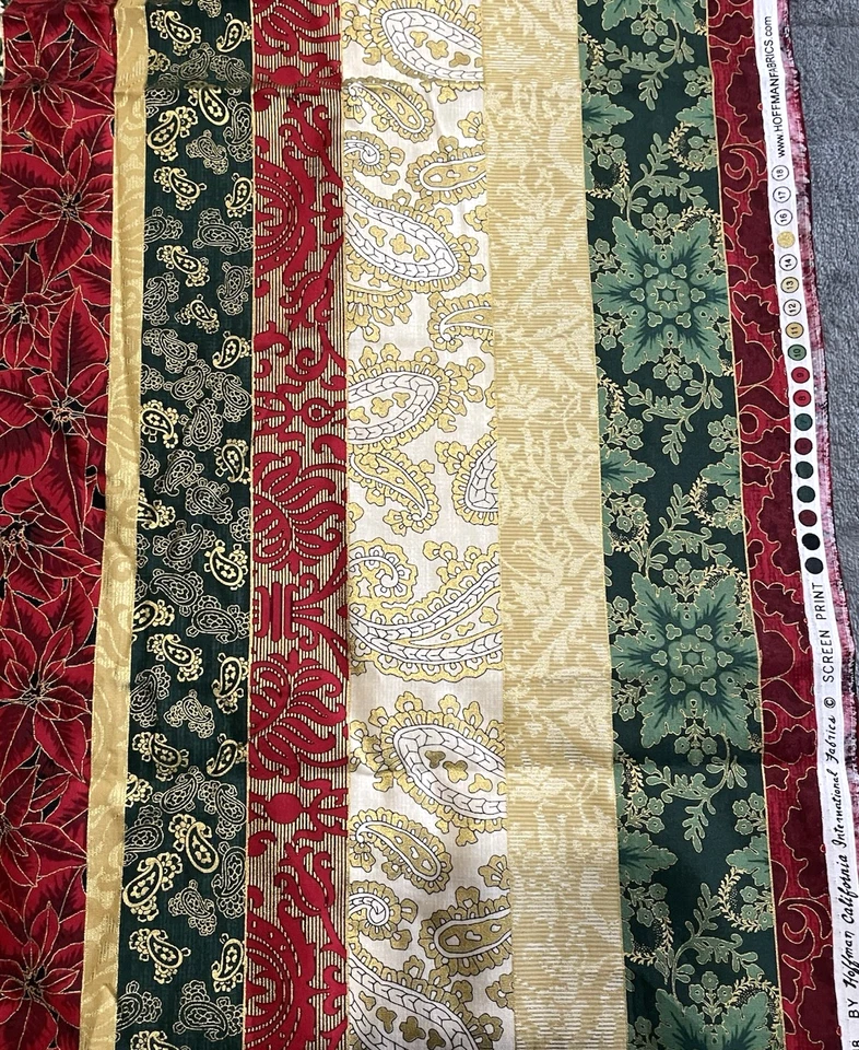 Cotton Fabric Hoffman Pear Tree Greetings Multicolored Striped 2.22 yd x 44 - Изображение 1 из 4