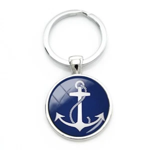 KEYRING ANCHOR KEY PICK BOAT YACHT MARINE HALF CABIN CRUISER SAIL MARINA MOOR    - Bild 1 von 2