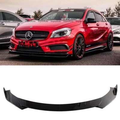 For Mercedes-Benz CLA200 CLA250 Front Bumper Lip Spoiler Splitter Glossy Black Foto 1 de 4