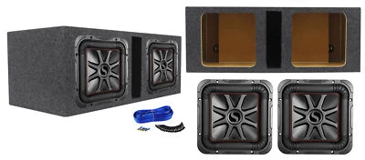 (2) KICKER 45L7R102 10" 2000w L7R Car Subwoofers Solo-Baric Subs+Enclosure Box - Image 1 of 4