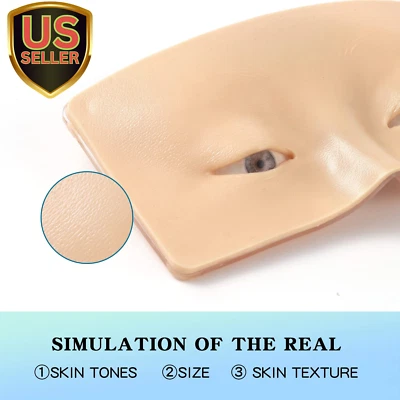 Tablero facial de práctica de maquillaje, maniquí de maquillaje facial de silicona reutilizable 3D con... Foto 1 de 4