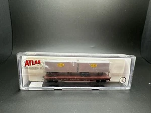 ATLAS # 37611 50' FLATCAR W/2 24' PIGGYBACK TRAILERS NEW YORK CENTRAL V.553 - Picture 1 of 5