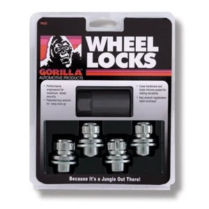 Gorilla Automotive 12 mm x 1,50 Chrom Radsicherung Radmuttern 4er Set mit Schlüssel - Bild 1 von 4