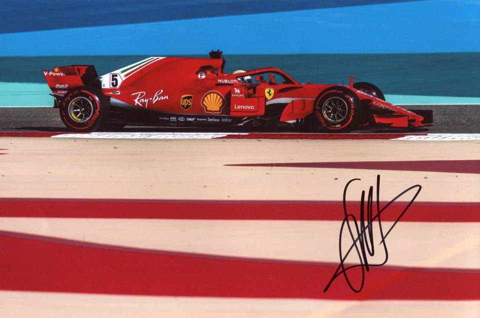 FORMULA ONE DRIVER Sebastian Vettel FERRARI 2018 autograph, IP signed photo - Image 1 of 1