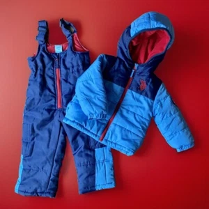Blue Snow Ski Bib Pants Overalls Coat Set Lot Boy Size 18 months U.S. Polo Assn. - Picture 1 of 5