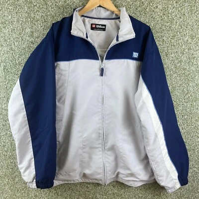 Chaqueta cortavientos Wilson con cremallera para hombre grande manga larga bloques de colores tenis Foto 1 de 4