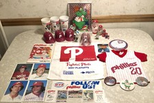 Vintage Philadelphia Phillies Memorabilia Lot 1971 Program Bank Cards Cups Shirt