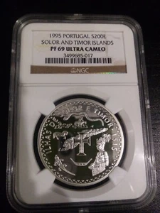 1995 Portugal 200 Escudos Silver Solor & Timor Islands NGC PF 69 UC - Picture 1 of 2