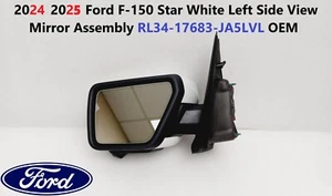 2024 2025 Ford F150 Star White Left Side View Mirror Assembly RL34-17683-JA5LVL - Picture 1 of 8