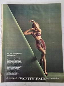1962 Mujer Vanity Fair Leopardo Estampado Leopardo Faja Sujetador Vintage Moda Anuncio - Imagen 1 de 1