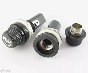 Portafusibles 2 piezas 6 x 30 mm FH043 10A 250V para fusibles de 5 x 20 mm color negro - Imagen 1 de 5