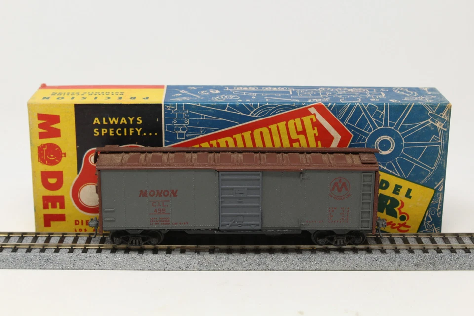 HO Vintage Metal Roundhouse B-113 40' Caja Coche Monon CIL 499 Gris Foto 1 de 4