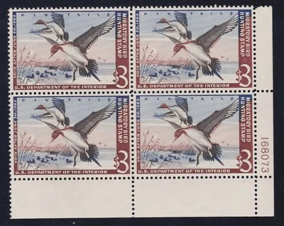 US RW29 $3 Duck Hunting Mint Plate Block of 4 VF-XF OG NH SCV $500 - Image 1 of 2