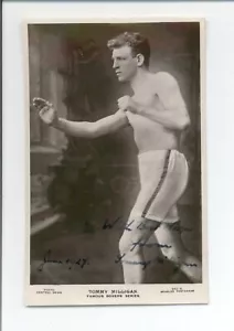 1920s Beagles Postcard TOMMY MILLIGAN Autograph Signed Vintage Boxing Card - Picture 1 of 2