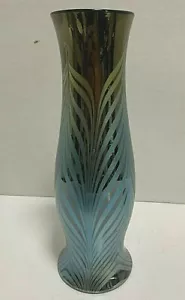 BOHEMIAN ART GLASS VASE WITH PULLED FEATHER DECOR C. 1902 - CZECH. - Picture 1 of 5