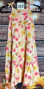 Girls' Printed Knit Sleeveless Maxi Dress - Cat & Jack Light Peach XS, - Picture 1 of 4