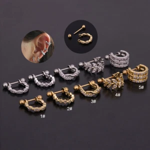 Hoop Ohrring Ohrstecker Tragus Knorpel Schmuck Piercing Schmuck Zirkon & : - Bild 1 von 27