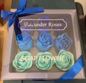 9 Pc Blue Gift Box Essential Oil Soap Bath Flowers Valentine’s Day Love Wife - Picture 1 of 7