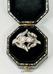 Vintage echter Diamantring 14k Weißgold Größe 5,5 - Bild 1 von 11