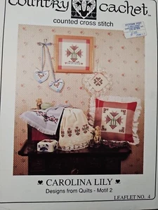 Country Cachet Carolina Lily Cross Stitch Chart Pattern Leaflet 4 - Picture 1 of 2
