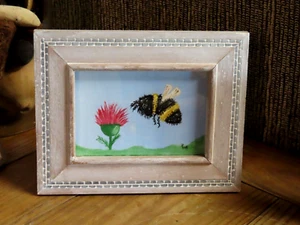 Altholzrahmen Regal Setter/Hänger Biene/Blume Bauernhaus handbemalt - Bild 1 von 6