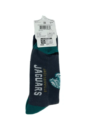 NFL Jacksonville Jaguars Mesh Crew Socks -Large Men’s Shoe Sizes 10-13 *NEW Cover