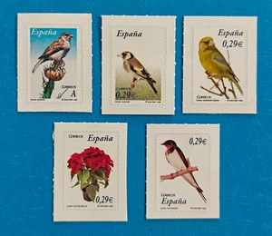 SPAIN 2006 BIRDS FLORA 5v S/A - SPARROW FINCH SWALLOW - bird stamps MNH - Foto 1 di 1