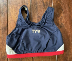 TYR Womens Red Navy XS Support Top Exercise Work Out Bra USA Made New - Picture 1 of 3
