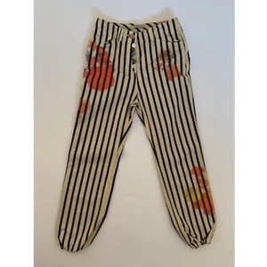 Scotch and Soda R’Belle Blue Ivory stripe floral Painted jogger pants 8 kids - Picture 1 of 9