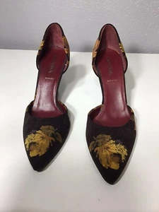 Vintage Prada Damen Cord Absatzschuhe Blumenmuster Größe 37 Made In Italy - Bild 1 von 15